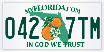 FL license plate 0427TM