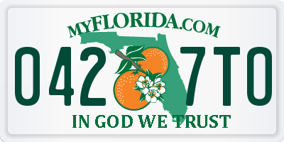 FL license plate 0427TO