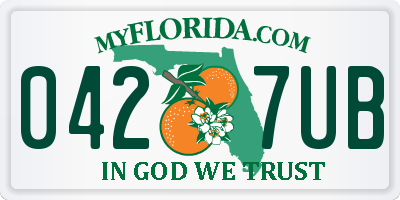FL license plate 0427UB