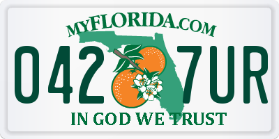 FL license plate 0427UR
