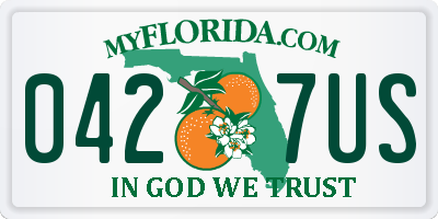 FL license plate 0427US