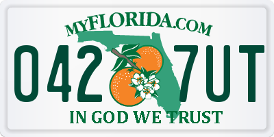 FL license plate 0427UT