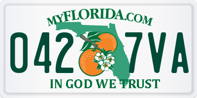 FL license plate 0427VA