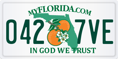 FL license plate 0427VE