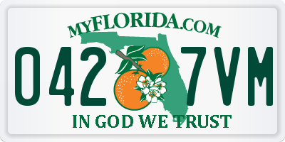FL license plate 0427VM