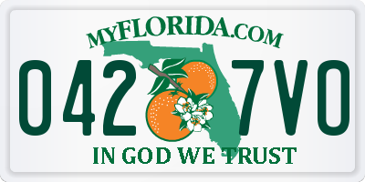 FL license plate 0427VO