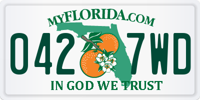 FL license plate 0427WD