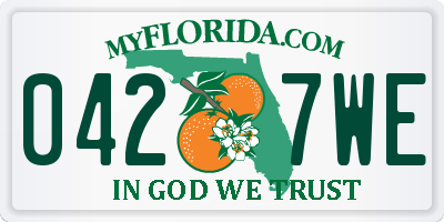 FL license plate 0427WE
