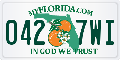 FL license plate 0427WI