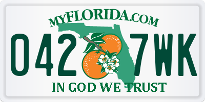 FL license plate 0427WK