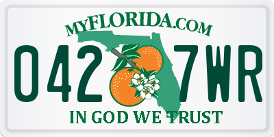 FL license plate 0427WR