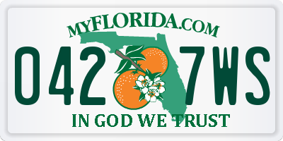 FL license plate 0427WS
