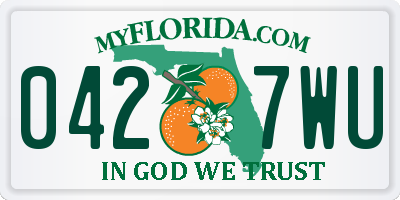 FL license plate 0427WU