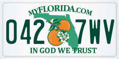 FL license plate 0427WV