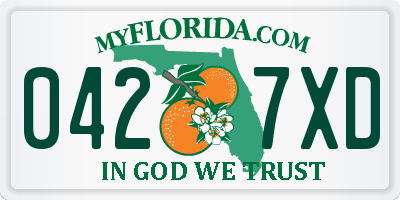 FL license plate 0427XD