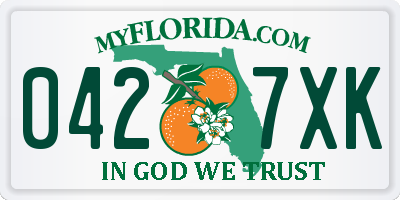 FL license plate 0427XK