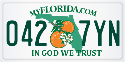 FL license plate 0427YN
