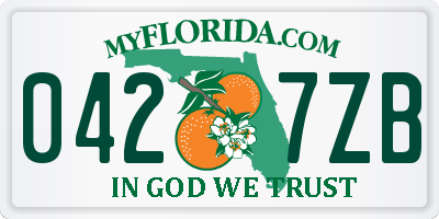 FL license plate 0427ZB