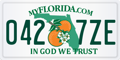 FL license plate 0427ZE