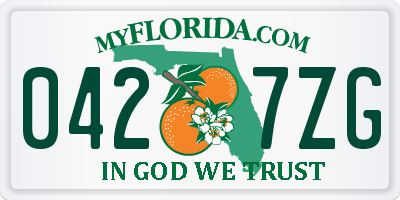 FL license plate 0427ZG