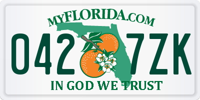 FL license plate 0427ZK
