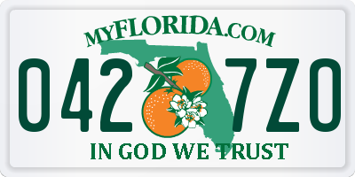 FL license plate 0427ZO