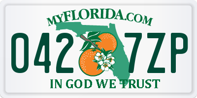 FL license plate 0427ZP