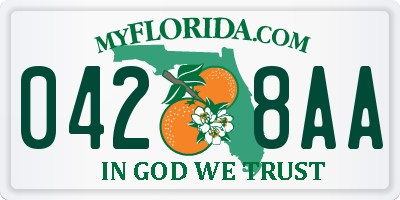 FL license plate 0428AA