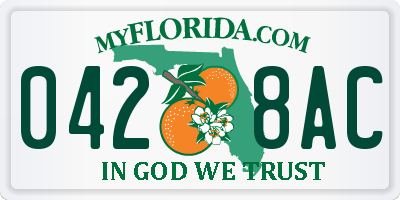 FL license plate 0428AC