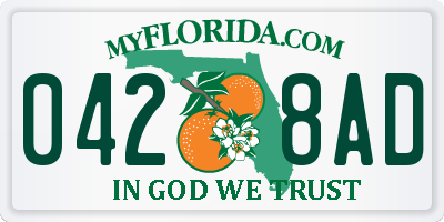 FL license plate 0428AD