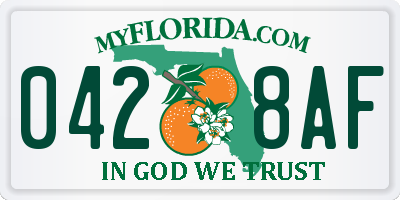 FL license plate 0428AF