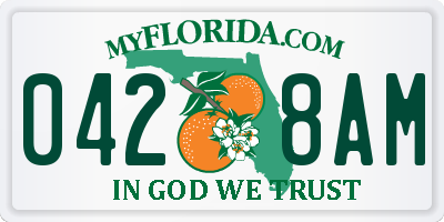 FL license plate 0428AM