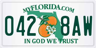 FL license plate 0428AW