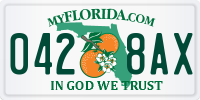 FL license plate 0428AX