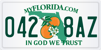 FL license plate 0428AZ