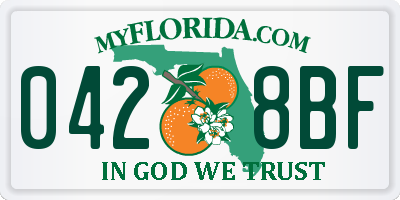 FL license plate 0428BF