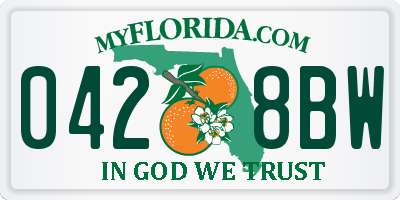 FL license plate 0428BW