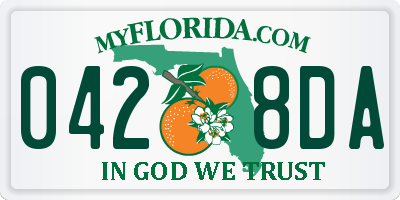 FL license plate 0428DA