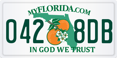 FL license plate 0428DB