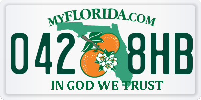 FL license plate 0428HB