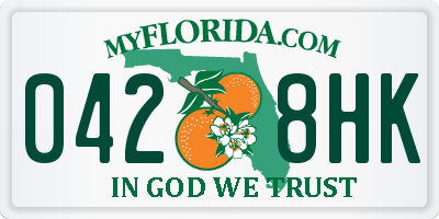 FL license plate 0428HK