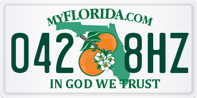 FL license plate 0428HZ
