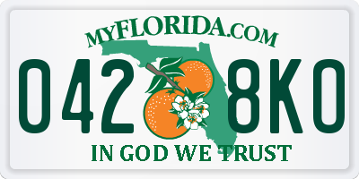 FL license plate 0428KO