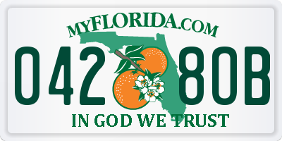 FL license plate 0428OB