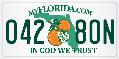 FL license plate 0428ON