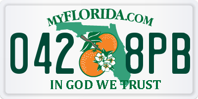 FL license plate 0428PB