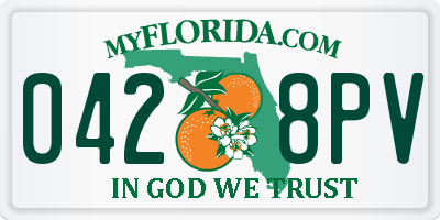 FL license plate 0428PV