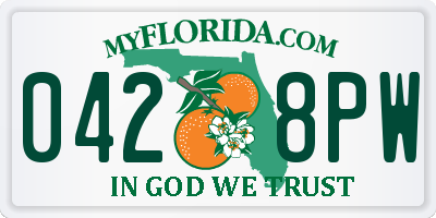 FL license plate 0428PW