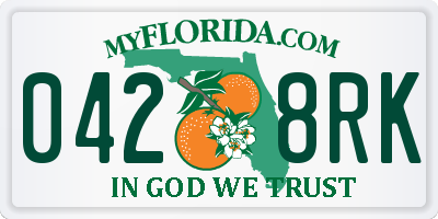 FL license plate 0428RK