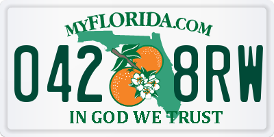 FL license plate 0428RW
